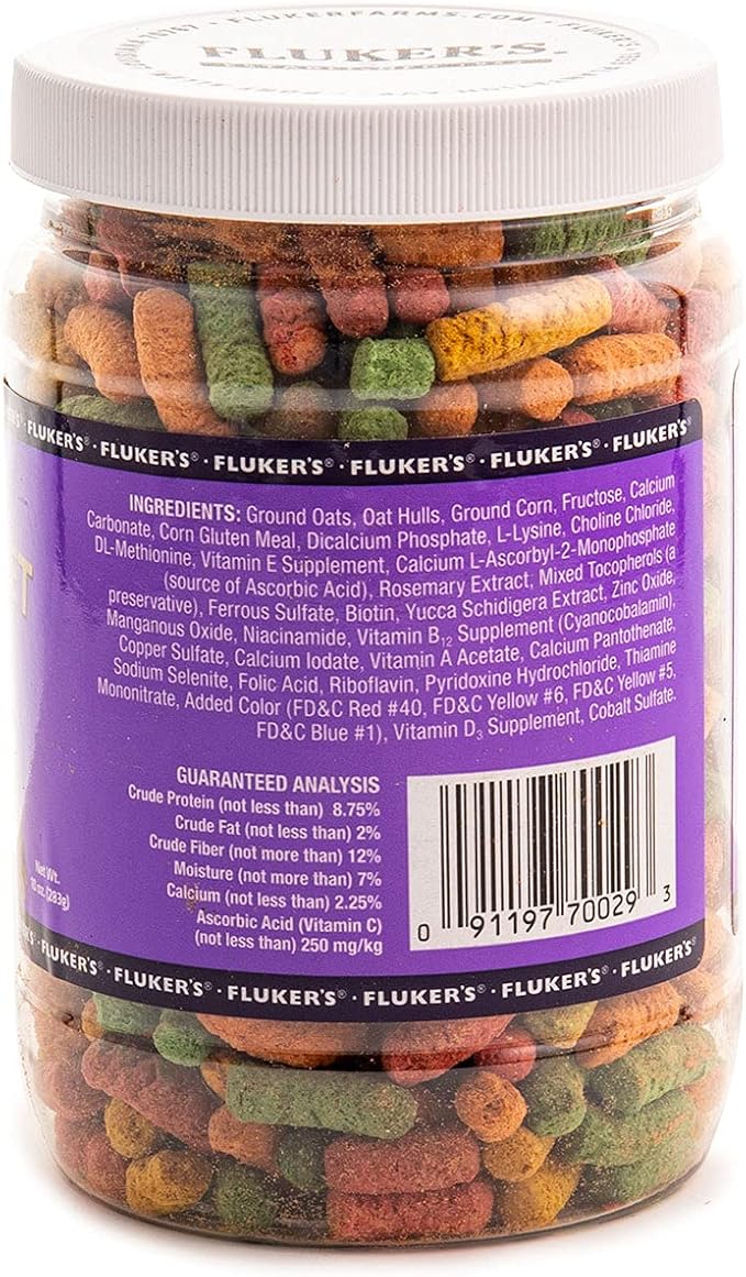 Fluker's Tortoise Diet, Large Pellet Food - Land Turtle Formula, 10oz