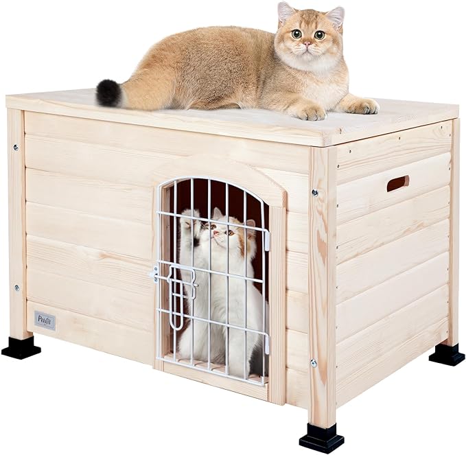 Petsfit Litter Box Enclosure, Modern Cat Litter Box Furniture with Door, Cat House for Indoor Cats, Side End Table, Perfect for Small Pets up to 22lbs, Small/31 L x 20.5" W x 20.5" H