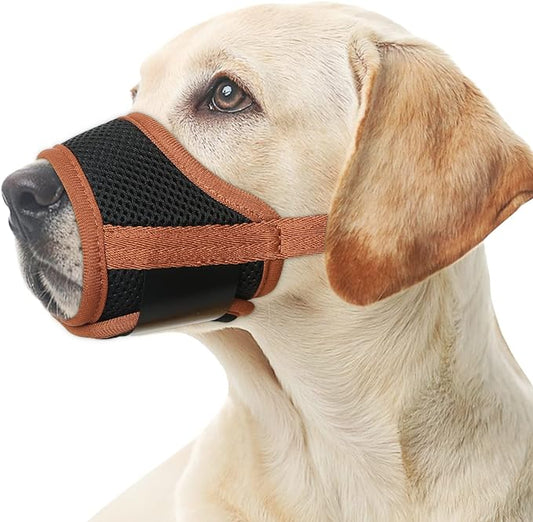 HEELE Dog Muzzle, Pet Muzzle for Small Medium Large Dogs, Air Mesh Breathable Drinkable Nylon Pattern Puppy Muzzle