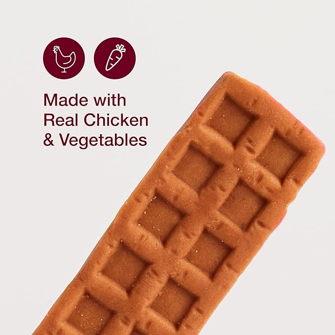 SmartBones Bake Shop Waffle Sticks Made with Real Chicken and Vegetables,Treat Your Dog to Rawhide-Free Chews, 4 Count