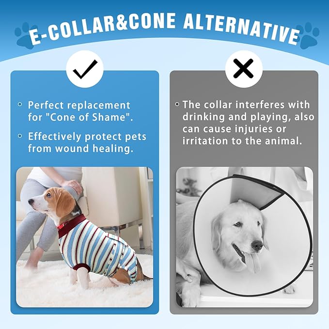 Dog Surgery Rrecovery Suit Dog Onesies for Surgery Recovery Dog Body Suits After Surgery Dog Recovery Suit Surgery Suit for Dogs Dog Surgery Suit Dog Neuter Recovery Suit,S