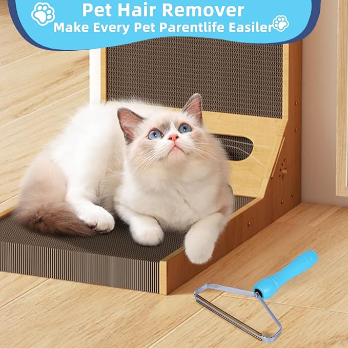 Pet Hair Remover for Couch, Lint Remover, Dog Hair Remover for Clothes, Cleaner Pro Pet Hair Remover, Lint Shaver, Cat Hair Remover for Furniture, Carpet Rake Scraper (1PCS-SkyBlue)