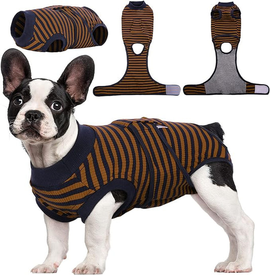 Kuoser Recovery Suit for Dogs Cats After Surgery, Professional Pet Recovery Shirt Dog Abdominal Wounds Bandages, Substitute E-Collar & Cone,Prevent Licking Dog Onesies Pet Surgery Recovery Suit