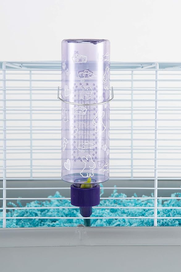 Lixit Standard Cage Water Bottles for Rabbits, Ferrets, Guinea Pigs, Hamsters, Rats, Mice and other Small Animal's (8 Ounce, Purple)