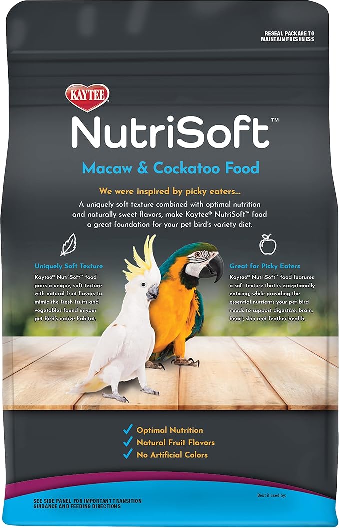 Kaytee Nutri Soft Pet Macaw & Cockatoo Bird Food, 3 Pound
