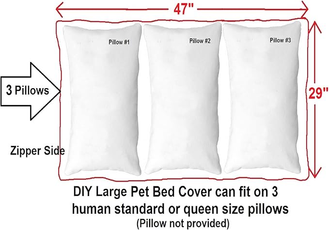 Dogbed4less Do It Yourself DIY Pet Bed Pillow Duvet Suede Cover + Waterproof Internal case for Dog/Cat at Large 48"X29" Espresso Color - Covers only