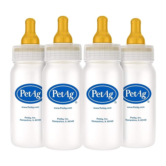 Pet-Ag Nurser Bottle - 4 oz, Pack of 4 - Promotes the Natural Feeding of Liquids - Designed for Larger Animals - Durable & Easy to Clean