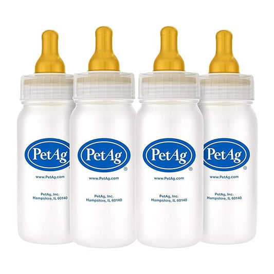 Pet-Ag Nurser Bottle - 4 oz, Pack of 4 - Promotes the Natural Feeding of Liquids - Designed for Larger Animals - Durable & Easy to Clean