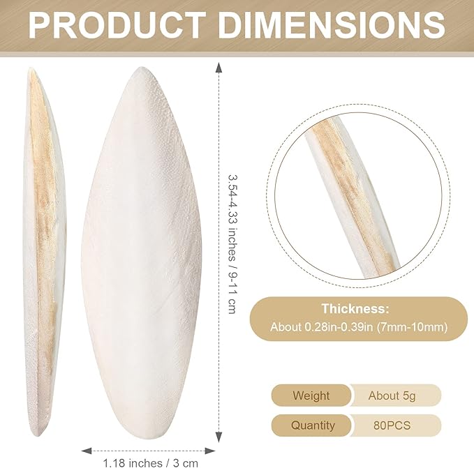 Fabbay 80 Pcs 3.54-4.33 Cuttlebone for Birds Cuttlefish Bone Bulk Parakeets Canaries Mynah Natural Cuttlebone for Reptile Tortoise Turtles Lovebirds Toucans Reptiles Snails