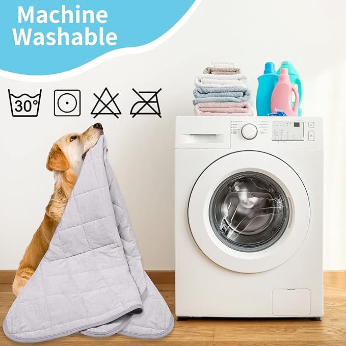 Dog Cooling Blanket, 0.4 Q-MAX Cooling Blanket For Large Dogs Washable, Cool To Touch Dog Blankets For Bed Cover, Soft Lightweight Cooling Dog Blanket Help Your Pet Sleep Well In Summer (43"×55"/Grey)