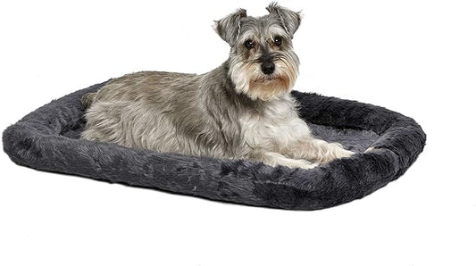 New World Pet Products Gray Dog Bed | Bolster Dog Bed Fits Metal Dog Crates | Machine Wash & Dry, 30-Inch, Model:B40230-GY