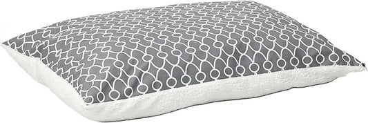 MidWest Homes for Pets Quiet Time Teflon Gray Pillow Dog Bed 36x27, 27 x 36, Medium Dog Breed, Gray Geometric Pattern