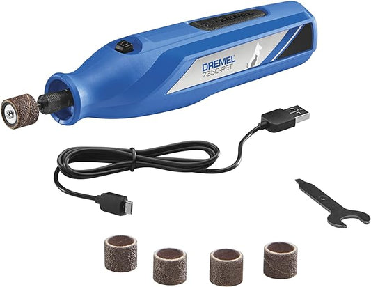 Dremel 7350-PET 4V Pet & Dog Nail Grinder, Easy-To-Use & Safe Nail Trimmer, Professional Pet Grooming Kit - Works on Large, Medium, Small Dogs & Cats