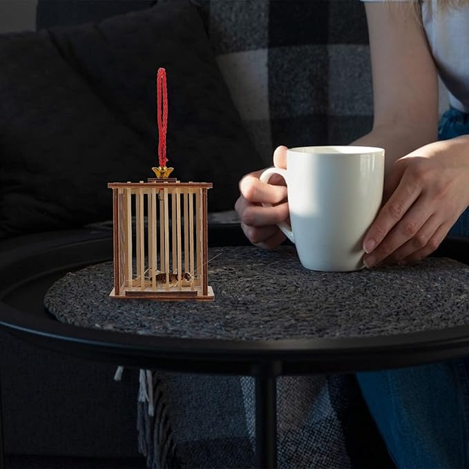 Wooden House Square Grasshopper Cage Habitat Cricket Box Critter Breeding Cages Hanging Insert Cage for Grasshopper Crickets Small Pets