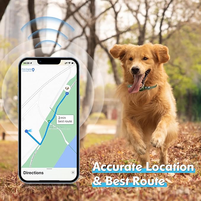MODUS GPS Tracker for Dogs, 2 in 1 Pet Tracking Smart Collar (Only iOS), Real-time Location/No Monthly Fee/Unlimited Range GPS Tracker Dog Collar Tracking Devices for Small Medium Large Dogs