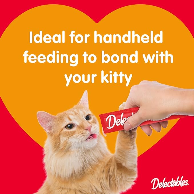 Hartz Delectables Squeeze Up Interactive Lickable Wet Cat Treats for Adult & Senior Cats, Tuna & Shrimp, 24 Count, 12 ounces