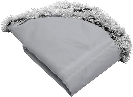 Furhaven Replacement Donut Dog Bed Cover Plush Long Faux Fur Calming Cuddler, Machine Washable - Misty Gray, Large