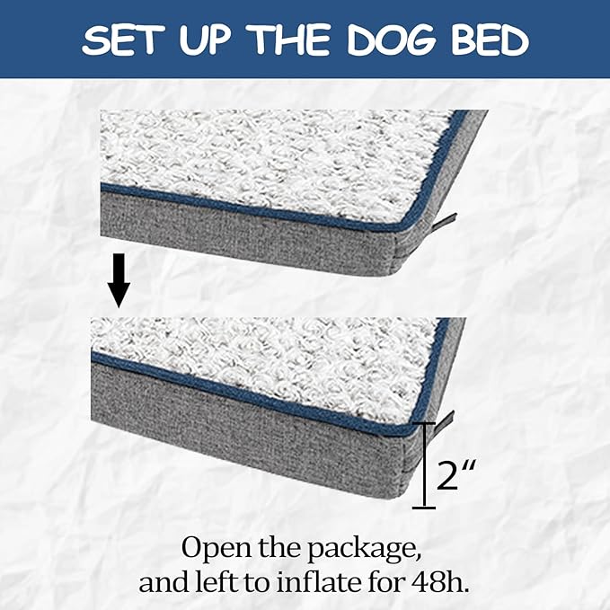 EMPSIGN Reversible Cool and Warm Dog Bed for Crate Pad, Pet Beds with Washable and Removable Cover, Dog Crate Bed Sleeping Mats, Bed for Dog Crate for Large Medium Small Dogs, Grey