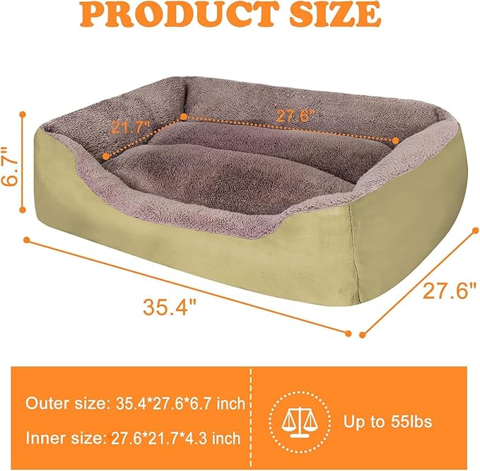 PUPPBUDD Dog Beds for Medium Dogs, Washable Dog Bed Comfortable and Breathable Pet Bed Rectangle Warming Dog Bed for Medium Dogs