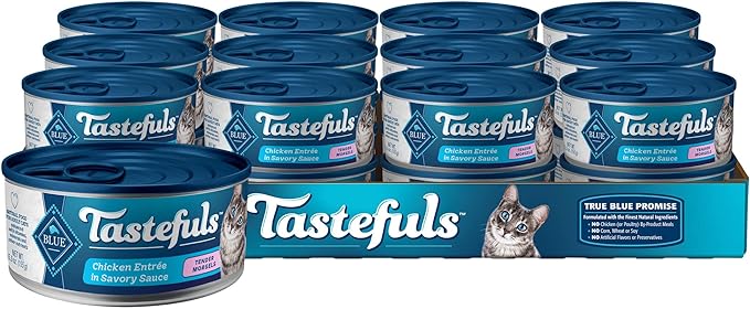 Blue Buffalo Tastefuls Natural Tender Morsels Wet Cat Food, Chicken Entrée 5.5-oz cans (Pack of 24)