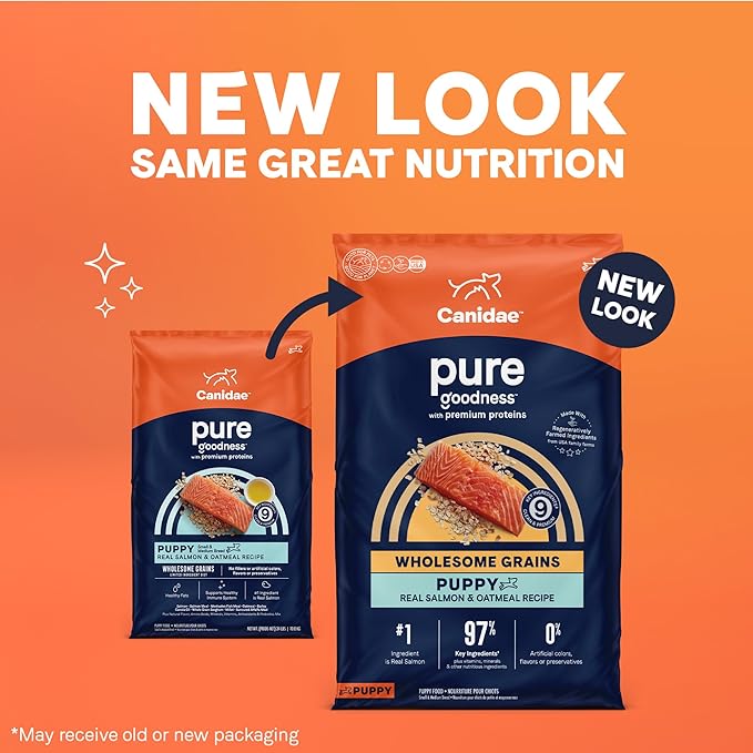 CANIDAE Pure Puppy Real Salmon & Oatmeal Recipe Dry Dog 22 LB