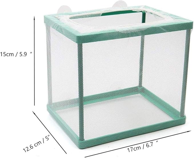 Fish Hatchery Breeder Box Aquarium Separation Net Nylon Incubator Mesh Fish Breeding Tanks Isolation Box Green Square