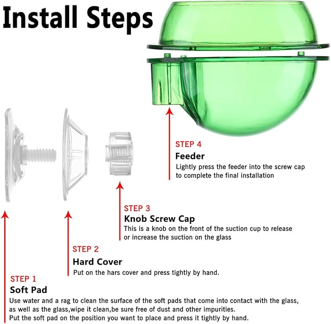 Suction Cup Reptile Feeder, Reptile Feeding Food Water Bowl Escape Proof Worm Dish Gecko Feeder Chameleon Bowl, Reptile Ledge Accessories Supplies for Lizard Bearded Dragon, 2 Pack