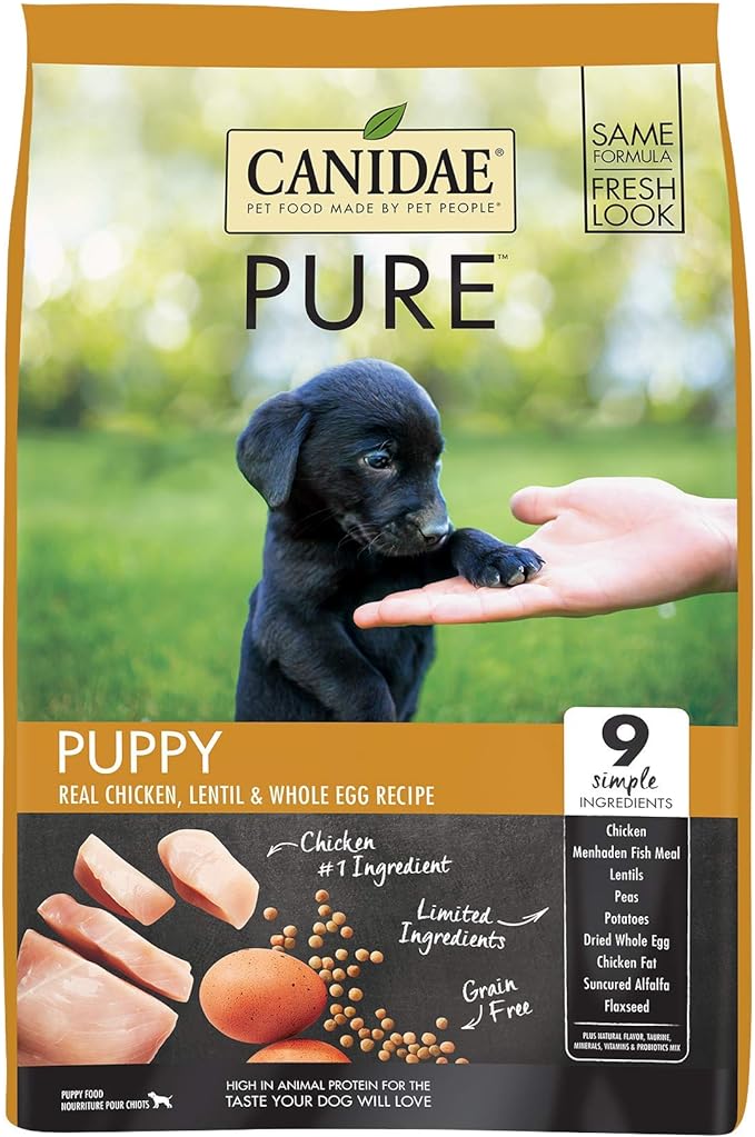 Canidae Pure PUPPY Real Chicken, Lentil & Whole Egg Recipe Dry Dog 4 LB