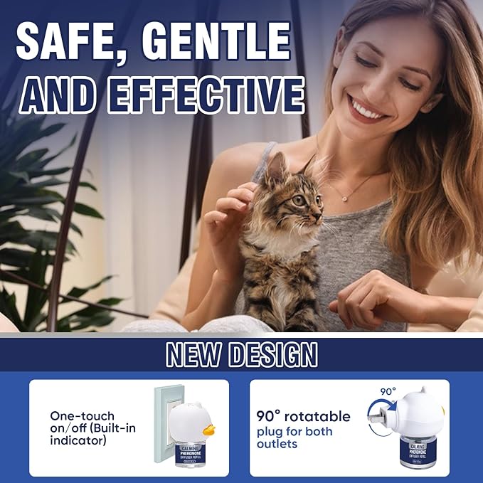 Cat Calming Diffuser Pheromones 3 In 1 Pheromone Calm Diffusers For Cats Plug In Multicat Thera Pet Feline Stop Peeing Ins Refill Hormone Anxiety Fermon Multi Kit Portable Classic Defuzzer Calmer