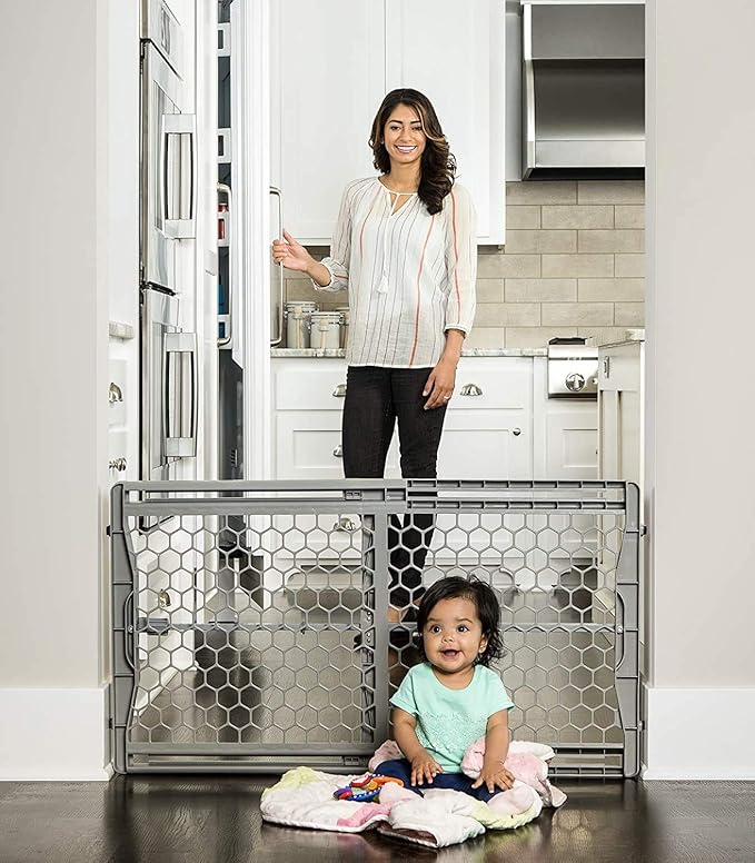 Regalo 192-Inch Super Wide Adjustable Baby Gate and Play Yard, 4-in-1, Bonus Kit, 4 Count (Pack of 1 & Easy Fit Plastic Adjustable Extra Wide Baby Gate, 1 Count (Pack of 1)