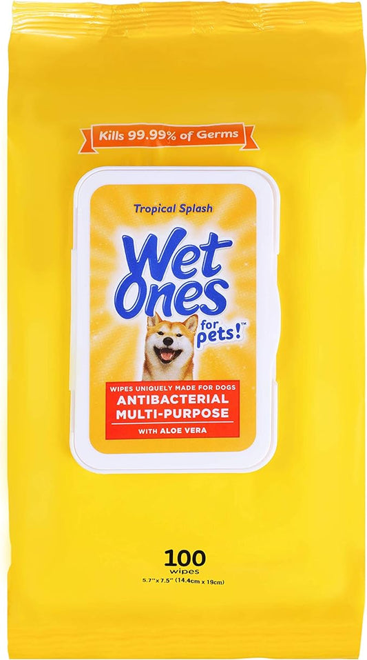 Wet Ones for Pets Multi-Purpose Dog Wipes with Aloe Vera Dog Wipes for All Dogs in Tropical Splash Wipes for Dog Paws & All Over Use (Pack of 1,100 Count Total)