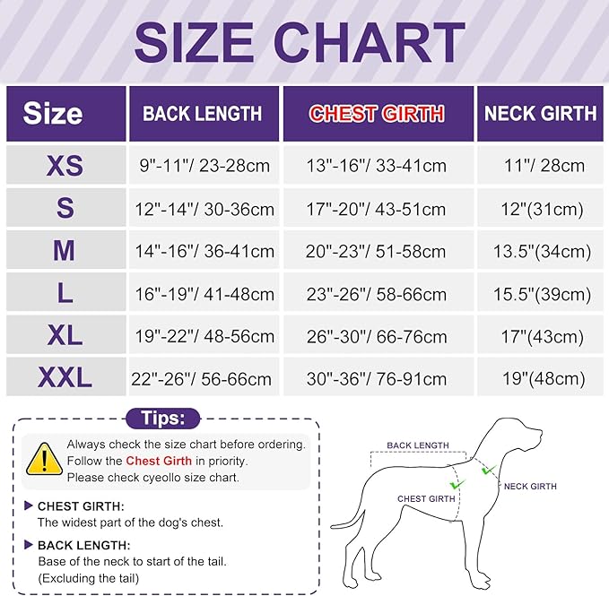 cyeollo Dog Surgery Recovery Suit Soft Breathable Female Male Pet Bodysuit for Spay, Neuter, Surgical Recovery Shirt for Small Medium Large Dogs, Purple, S