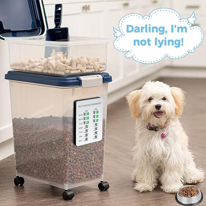 Magnetic Dog Feeding Reminder with Sticker, Dog Accessories, Daily AM/PM Chart Signs Each Week, Helps You Track Pet Feeding & Medication, Easy to Use on Fridge, Wall, Food Storage Bin