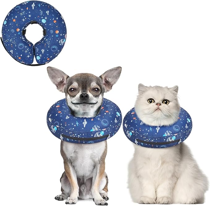 Supet Inflatable Dog Cone Collar for Small Dogs Puppies Cats, Soft Cone for Dogs Cats to Stop Licking, E Collar Dog Neck Donut Dog Cone Alternative After Surgery