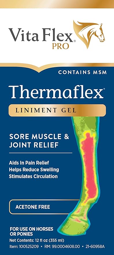 Thermaflex Liniment Gel for Sore Muscles and Joint Relief in Horses 12 Fluid Ounces (Pack of 2)