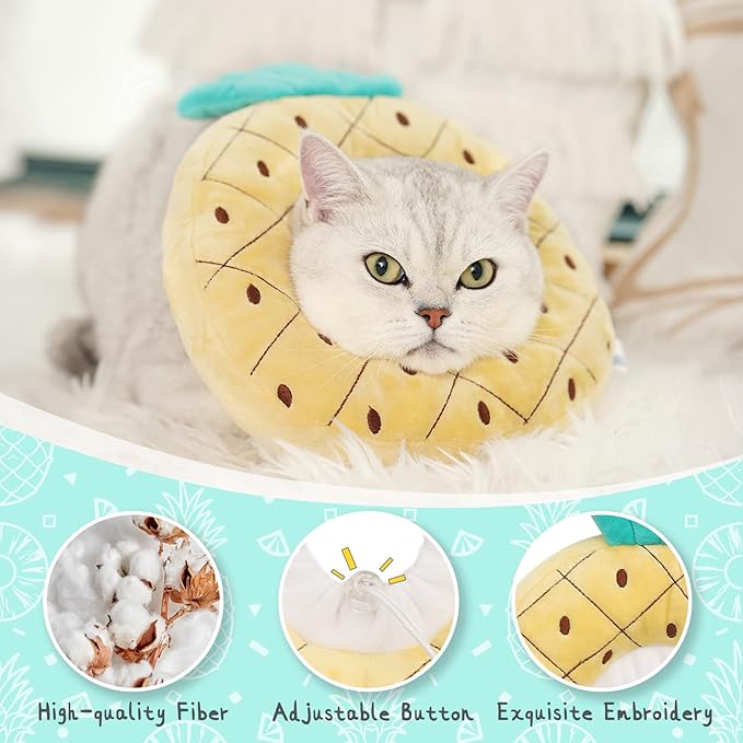 ANWA Adjustable Cat Cone Collar Soft, Cute Cat Recovery Collar, Cat Cones After Surgery for Kittens