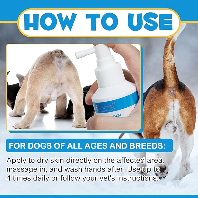 Anal Gland Spray for Dogs, Dog Anal Gland Spray with Aloe Vera & Chamomile Supports Pain Relief, Stop Scooting, Reduce Tough Odors & Soothes Itching - Dog Supplies Anal Gland Support Spray - 4.4 Fl Oz