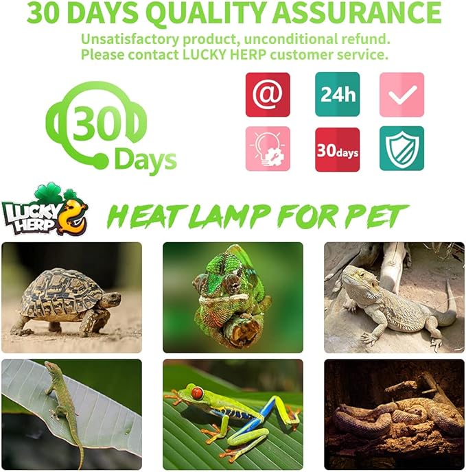 LUCKY HERP 2 Pack Reptile Heat Lamp Bulbs 75W (2nd Gen), Basking Light Bulb for Reptiles & Amphibians, Simulated Natural Sunlight Terrarium Heat Lamps for Bearded Dragon, Lizard, Turtle, Tortoise