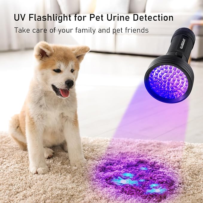 Blacklight Flashlight 68 LED UV Flashlight,Ultraviolet Flashlight Black Light Professional Pet Urine Detector for Dog/Cat Urine,Pet Stains,Hunting Scorpions