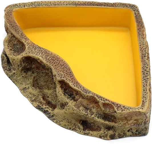 Reptile Feeder Resin Bowl Amphibian Reptile Bowl for Reptile Lizard Gecko Bearded Dragon Turtle