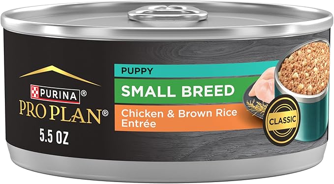 Purina Pro Plan Puppy Small Breed Chicken and Brown Rice Entree Wet Dog Food for Small Dogs - (Pack of 24) 5.5 oz. Cans