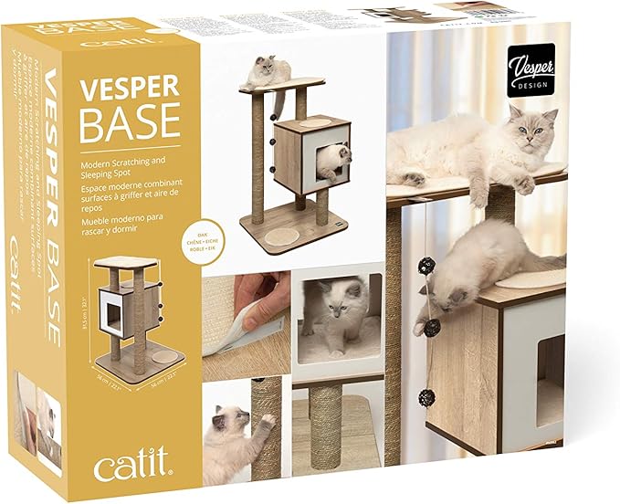 Catit Vesper Cat Tree, Base, Oak, 52062