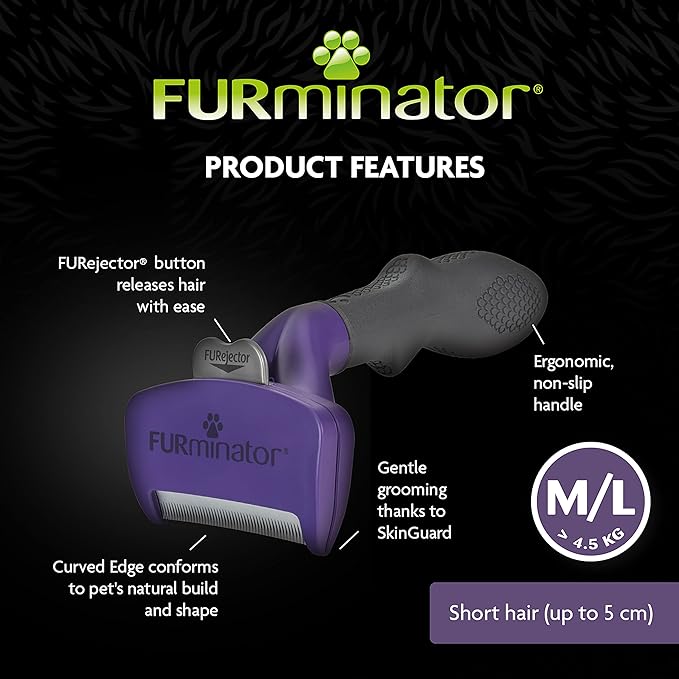 Furminator Undercoat Deshedding Tool for Medium/Large Short Hair Cat, M