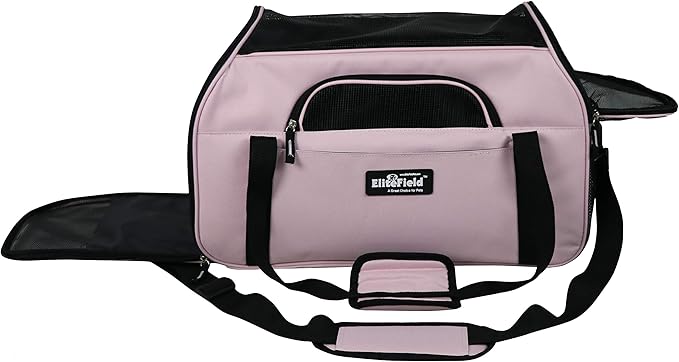 EliteField Soft Pet Carrier (3 Year Warranty, Airline Approved) Small Soft Dog Carrier Soft Cat Carrier Puppy Carrier Soft Sided Travel Carrier Bag (X-Large: 21" L x 12" W x 13" H, Pink)