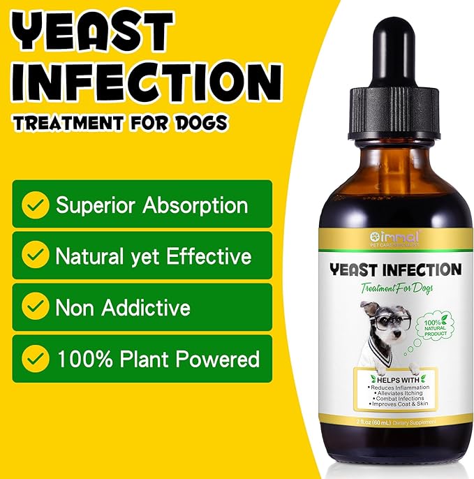 Yeast Infection Treatment for Dogs (2 fl oz), Natural Yeast Treatment for Dogs, Supports Healthy Itch Relief, Dog Allergy Relief, Alleviates Itching, Improves Coat & Skin, Dog Herbal Supplement