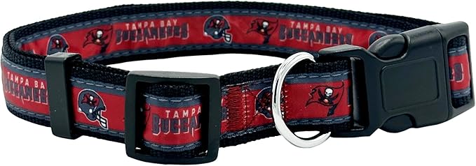 Pets First NFL Tampa Bay Buccaneers Licensed PET COLLAR, Small - Heavy-Duty, Strong, and Durable Dog Collat. Available in 32 Football Teams