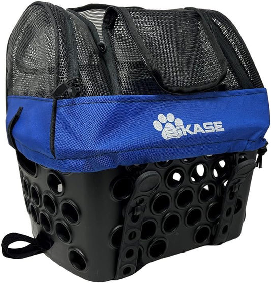 BiKASE EBike Pet Basket for Rear Racks - Dog Carrier Basket for Bike - Compatible with All Bike Racks Including Pedego, Rad Power, Lectric, Trek, Giant, Aventon, Magnum EBikes - Cover and Pad Included