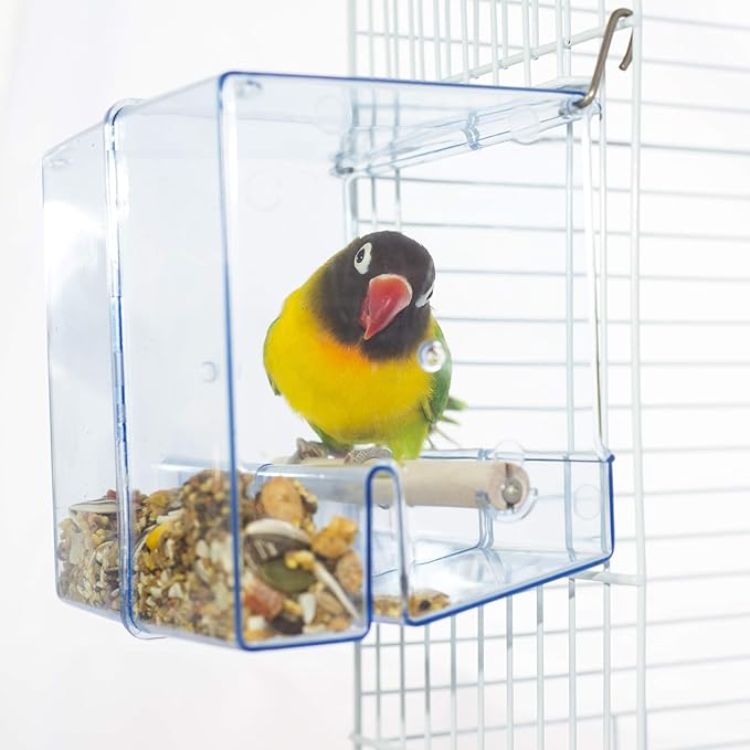 Birds LOVE No-Mess Bird Feeder Seed Catcher Tray - Easy Hanging Cup Food Dish for Small Birds - Promotes Clean and Convenient Feeding