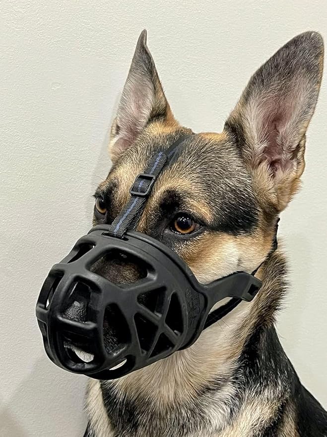 Mayerzon Dog Muzzle, Breathable Basket Muzzles for Small, Medium, Large and X-Large Dogs, Stop Biting, Barking and Chewing, Best for Aggressive Dogs