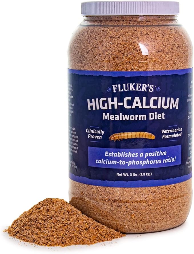 Fluker's High Calcium Mealworm Diet, Can Be Used as a Gut-Loading Food or Bedding, 3 lbs.